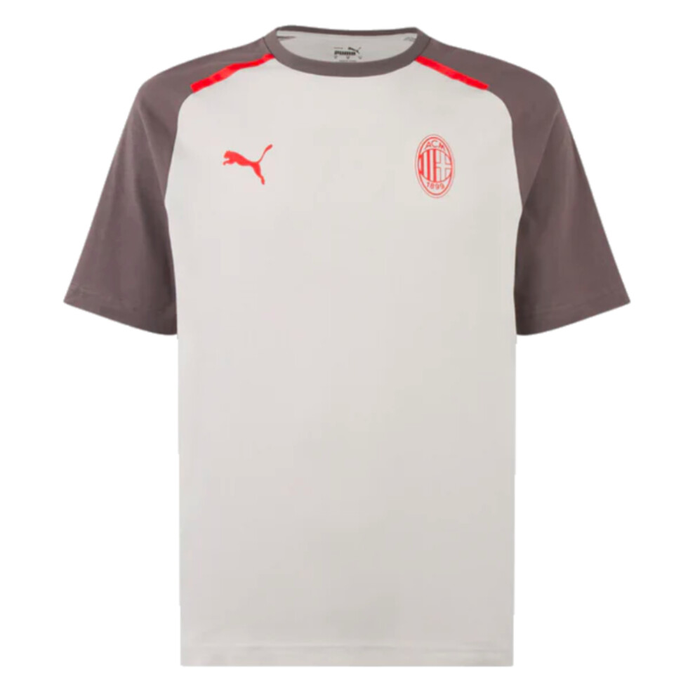 (XL) 2023-2024 AC Milan Casuals Tee (Light Grey)