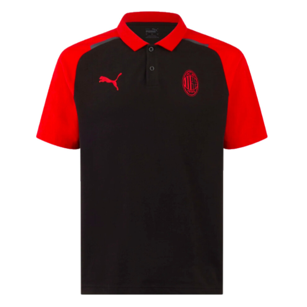 (S) 2023-2024 AC Milan Casuals Polo Shirt (Black)