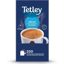 Tetley Everyday Original Black Tea 200-Count Enveloped Teabags Smooth Decaf Blend Premium All Day Enjoyment Sustainably Sourced Full-Flavoured