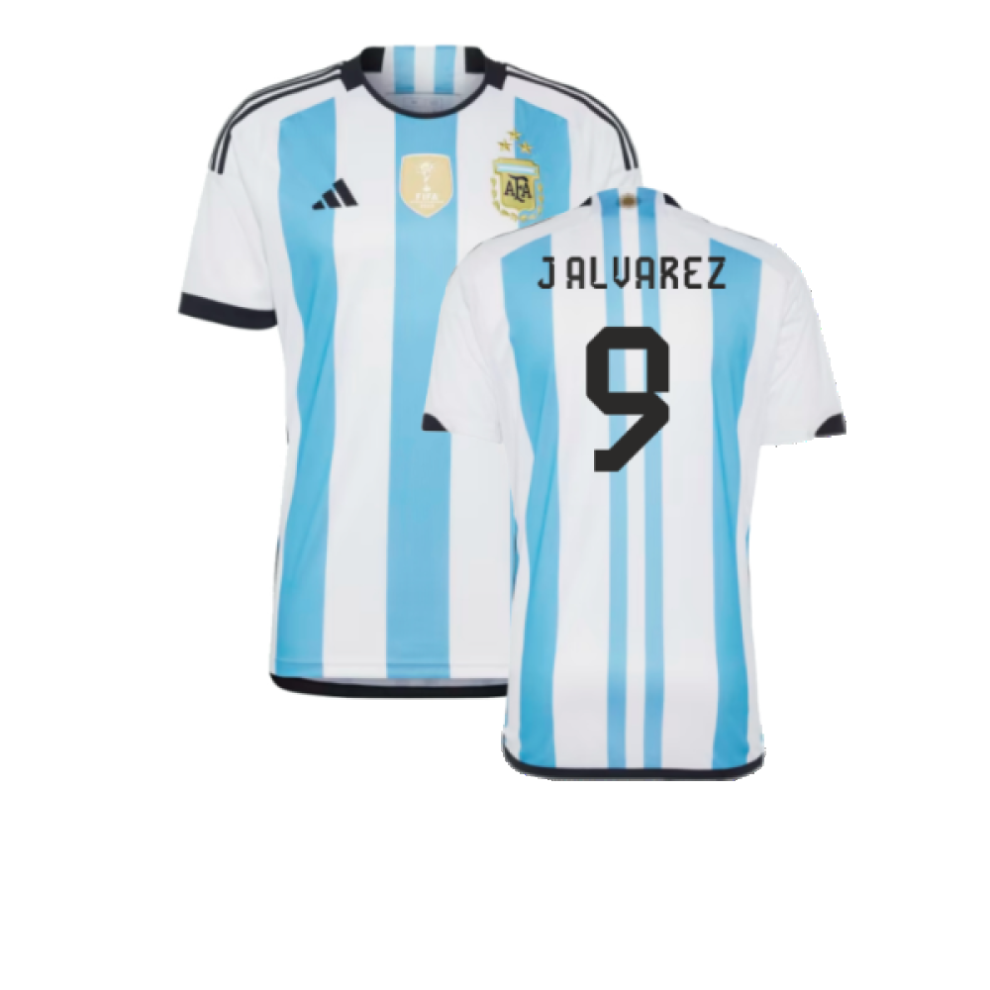 Adidas (3Xl) Argentina 2022 World Cup Winners Home Shirt (J Alvarez 9)