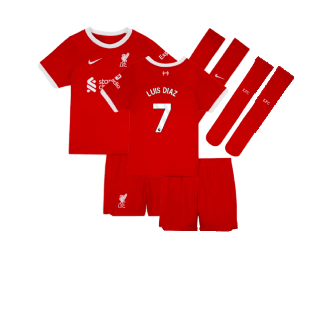 Nike (Sb) 2023-2024 Liverpool Home Little Boys Mini Kit (Luis Diaz 7)