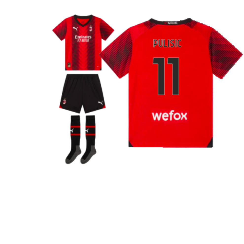 Puma (1-2 Years) 2023-2024 Ac Milan Home Mini Kit (Pulisic 11)