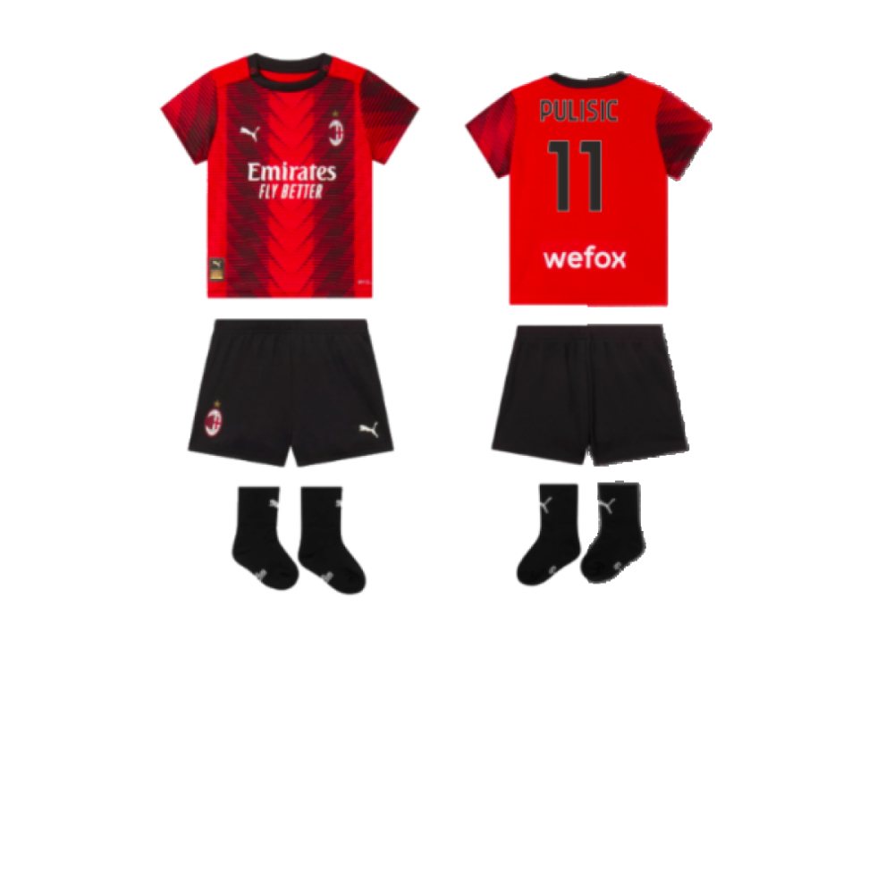Puma (4-6 Months) 2023-2024 Ac Milan Home Baby Kit (Pulisic 11)