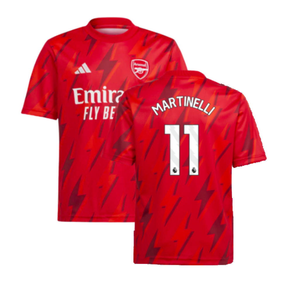 (SB) 2023-2024 Arsenal Pre-Match Shirt (Red) - Kids (Martinelli 11)