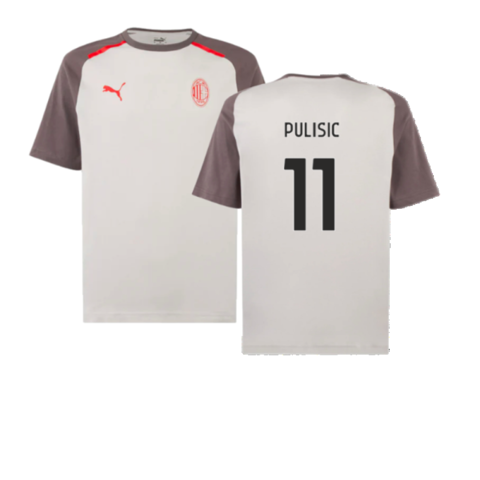 Puma (Xxl) 2023-2024 Ac Milan Casuals Tee (Light ) (Pulisic 11) Grey