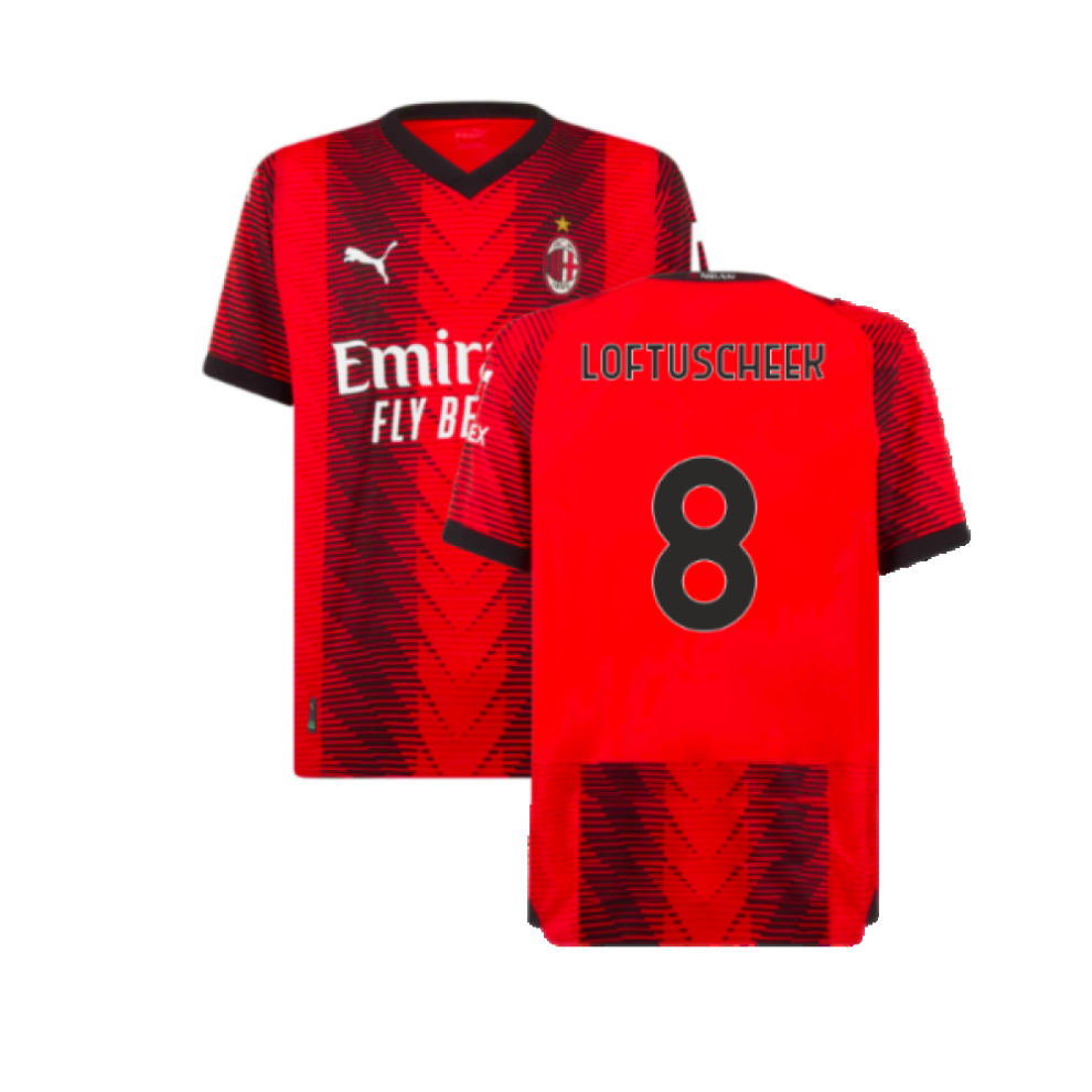 (XL) 2023-2024 AC Milan Home Authentic Shirt (Loftus Cheek 8)