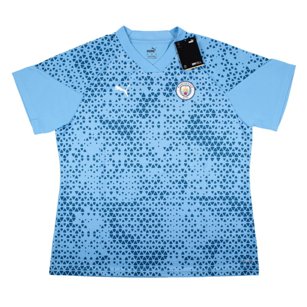 (XS) 2023-2024 Man City Training Jersey (Light Blue) - Ladies