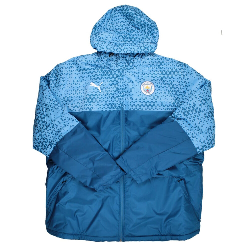 (M) 2023-2024 Man City Graphic Winter Jacket (Lake Blue)