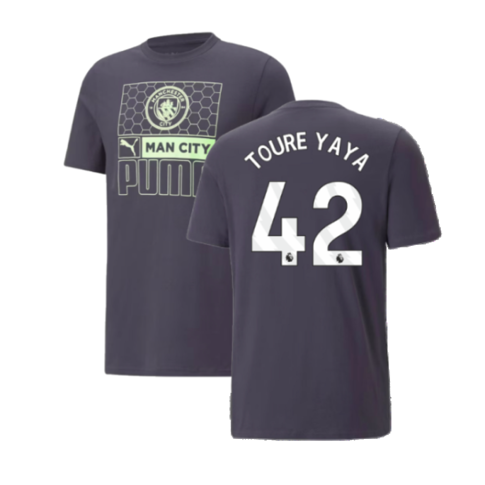 (M) 2023-2024 Man City FtblCore AOP Tee (Dark Navy) (TOURE YAYA 42)