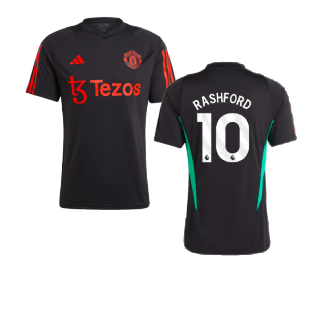 (3XL) 2023-2024 Man Utd Training Jersey (Black) (Rashford 10)