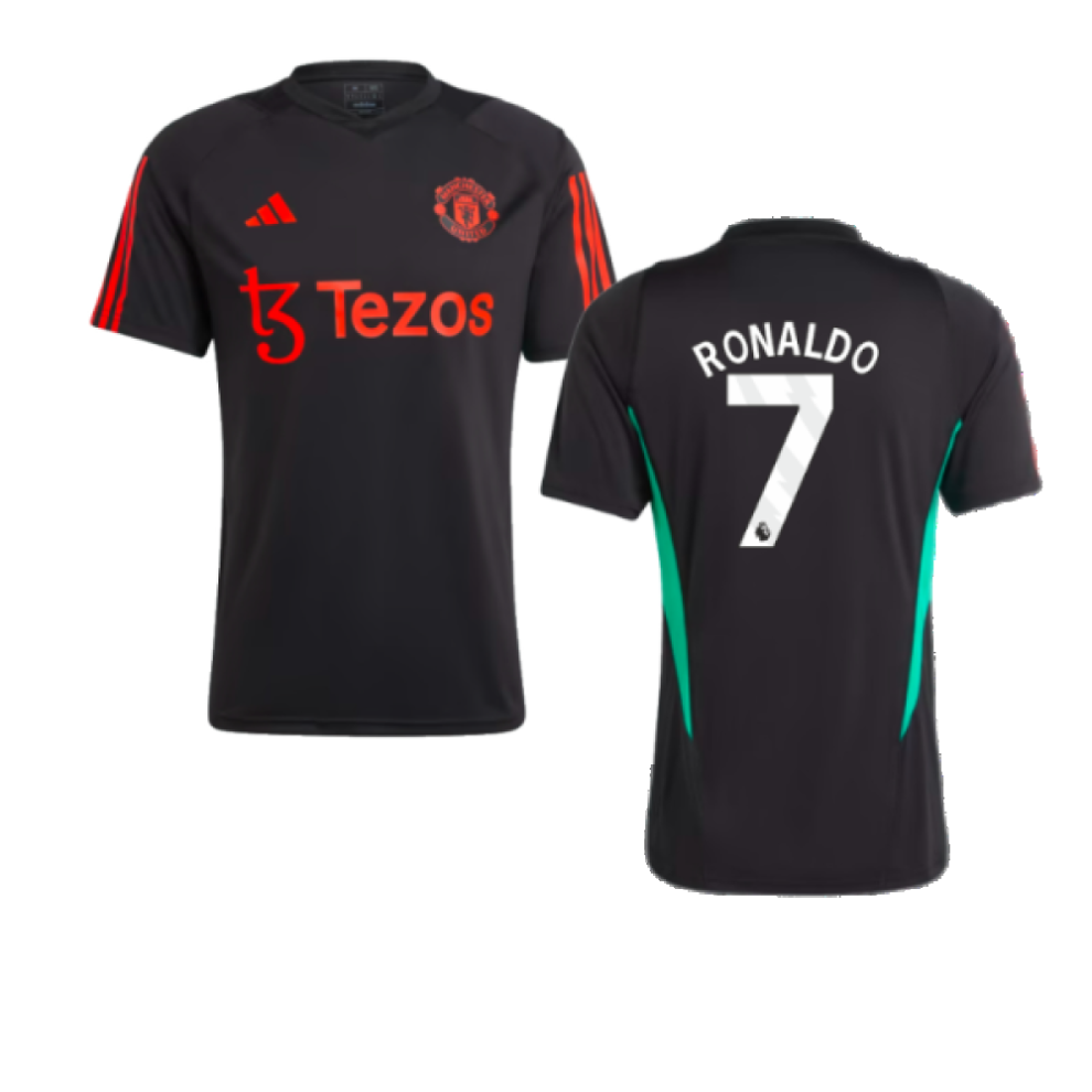 (3XL) 2023-2024 Man Utd Training Jersey (Black) (Ronaldo 7)