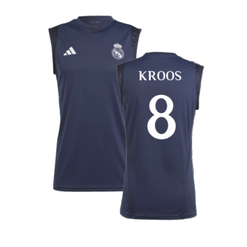 (3XL) 2023-2024 Real Madrid Sleeveless Jersey (Legend Ink) (Kroos 8)