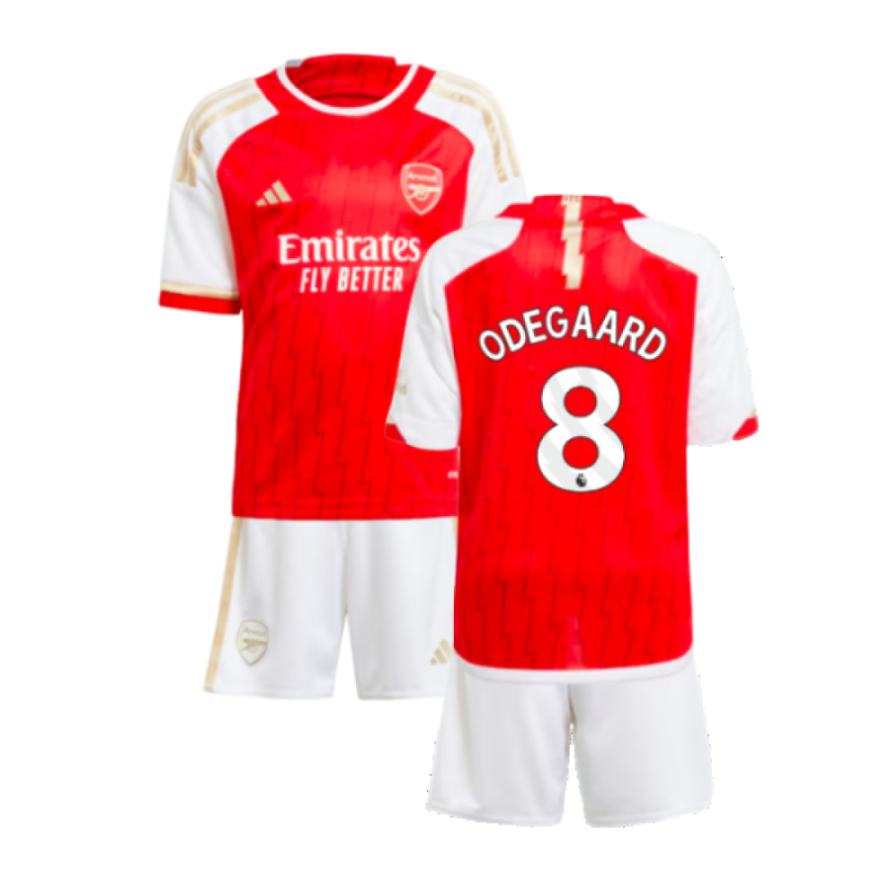 (5-6 Years) 2023-2024 Arsenal Home Mini Kit (Odegaard 8)