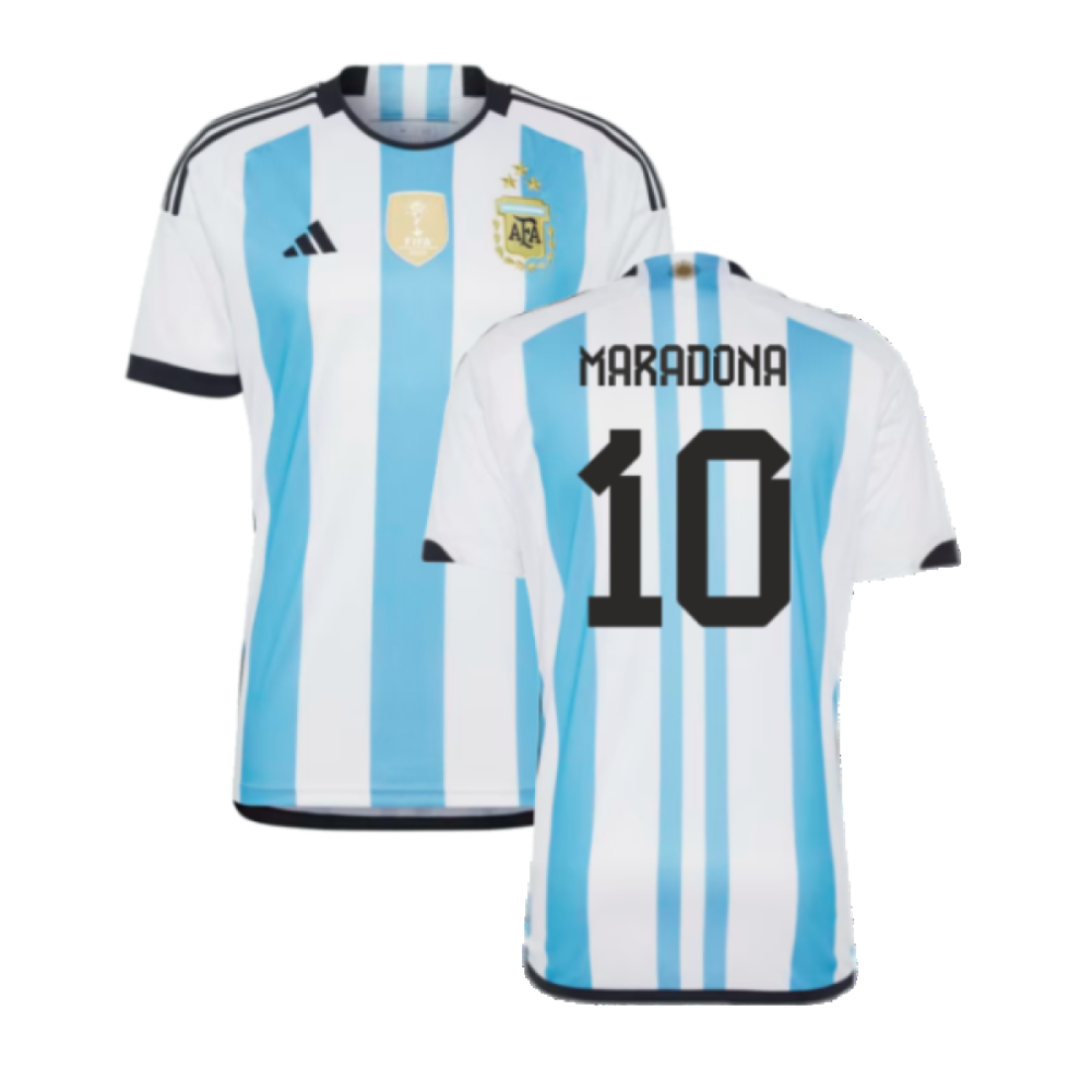 Adidas (3Xl) Argentina 2022 World Cup Winners Home Shirt (Maradona 10)