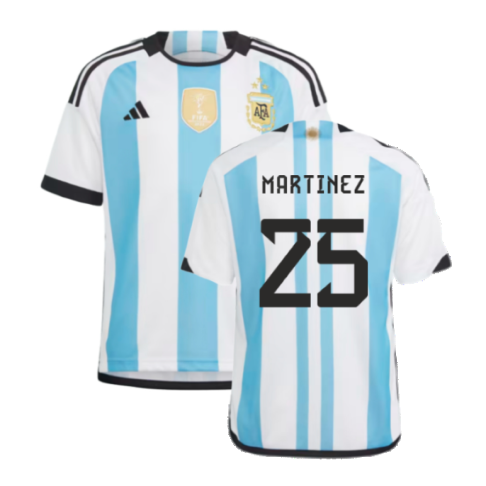 Adidas (Xlb) Argentina 2022 World Cup Winners Home Shirt - Kids (Martinez 25)