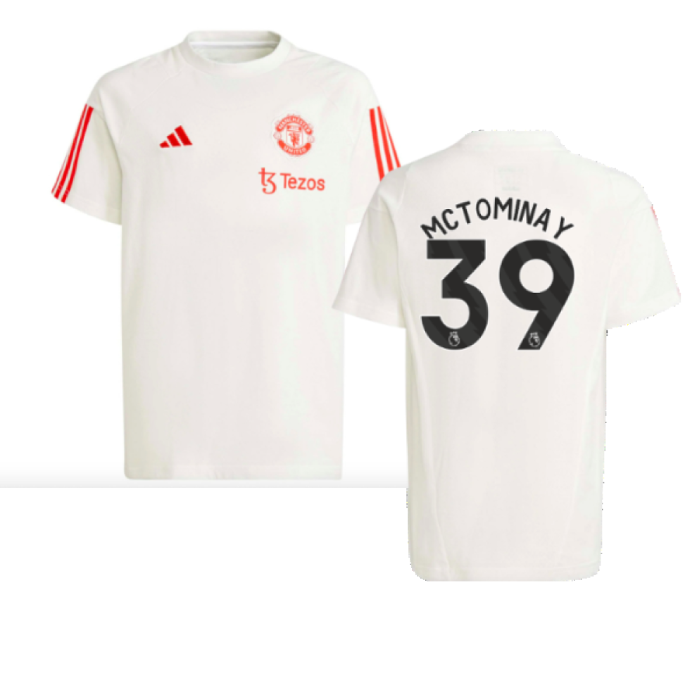 Adidas (Sb) 2023-2024 Man Utd Training Tee (White) - Kids (Mctominay 39)