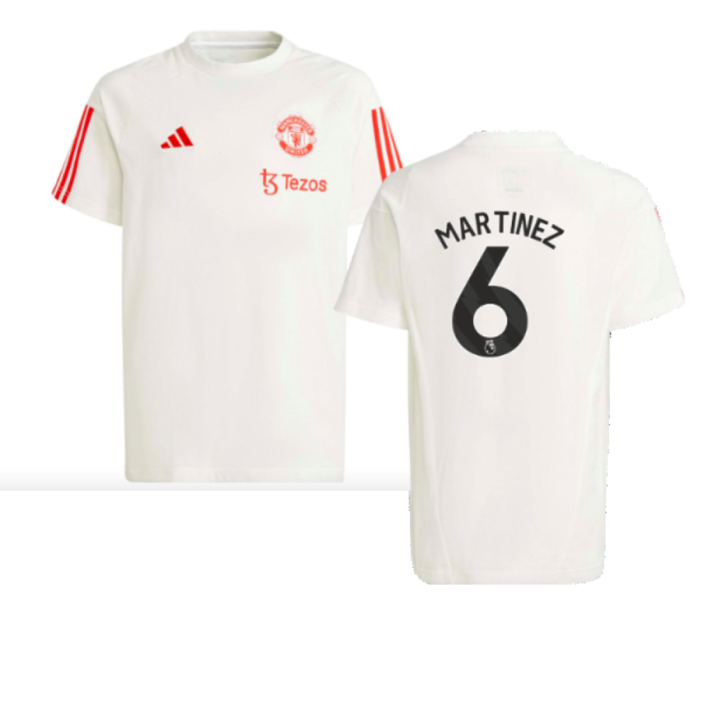 (SB) 2023-2024 Man Utd Training Tee (White) - Kids (Martinez 6)