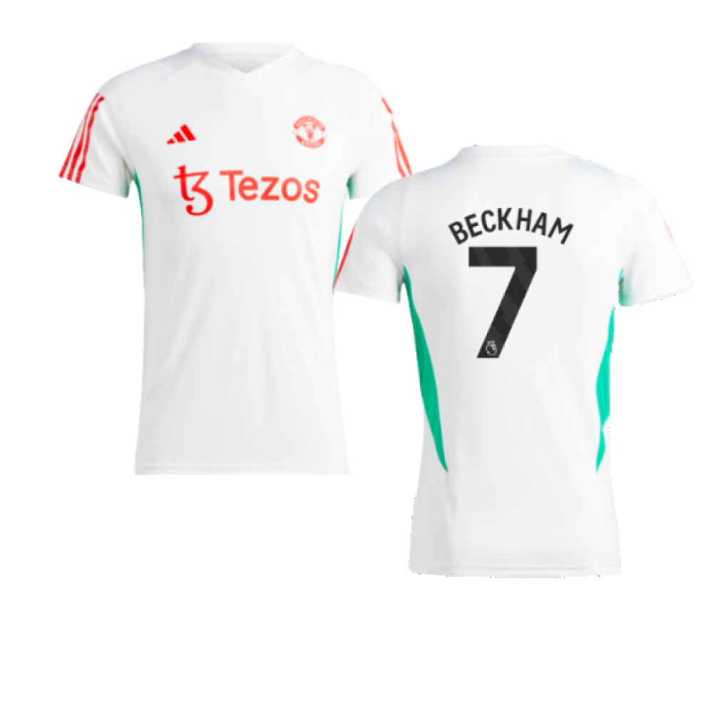 Adidas (S) 2023-2024 Man Utd Training Jersey (White) - Ladies (Beckham 7) White