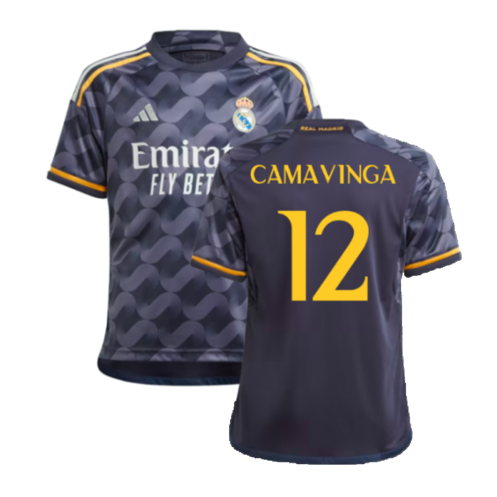 (XXL) 2023-2024 Real Madrid Away Shirt (Kids) (Camavinga 12)