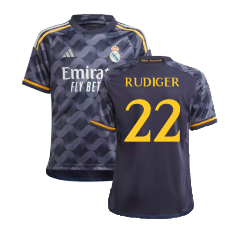(XXL) 2023-2024 Real Madrid Away Shirt (Kids) (Rudiger 22)