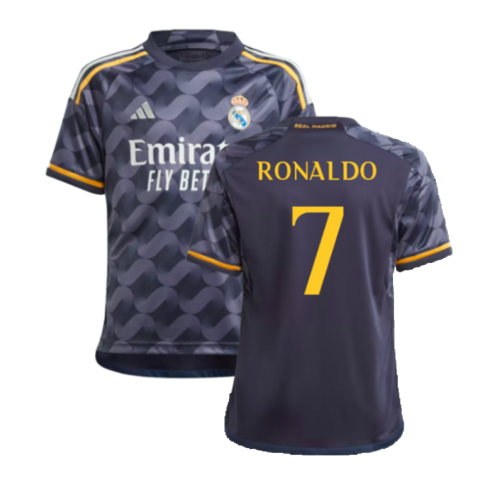 '23-'24 Real Madrid Away Shirt (Kids) (Ronaldo 7) Polyester Made By: Adidas Unisex Kids Navy Size 15-16 - Image 2