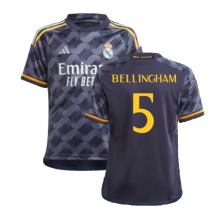 (XXL) 2023-2024 Real Madrid Away Shirt (Kids) (Bellingham 5)
