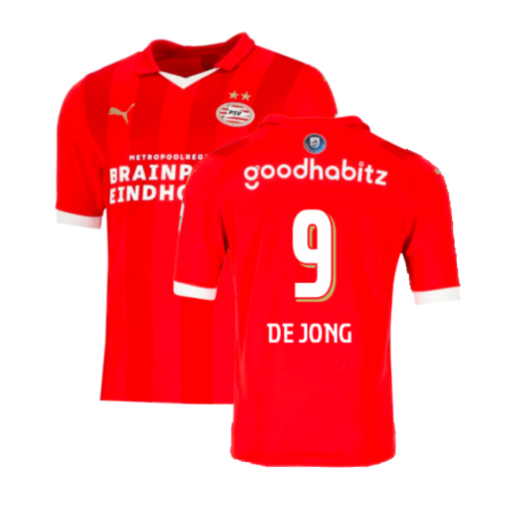 (XXL) 2023-2024 PSV Eindhoven Home Shirt (De Jong 9)