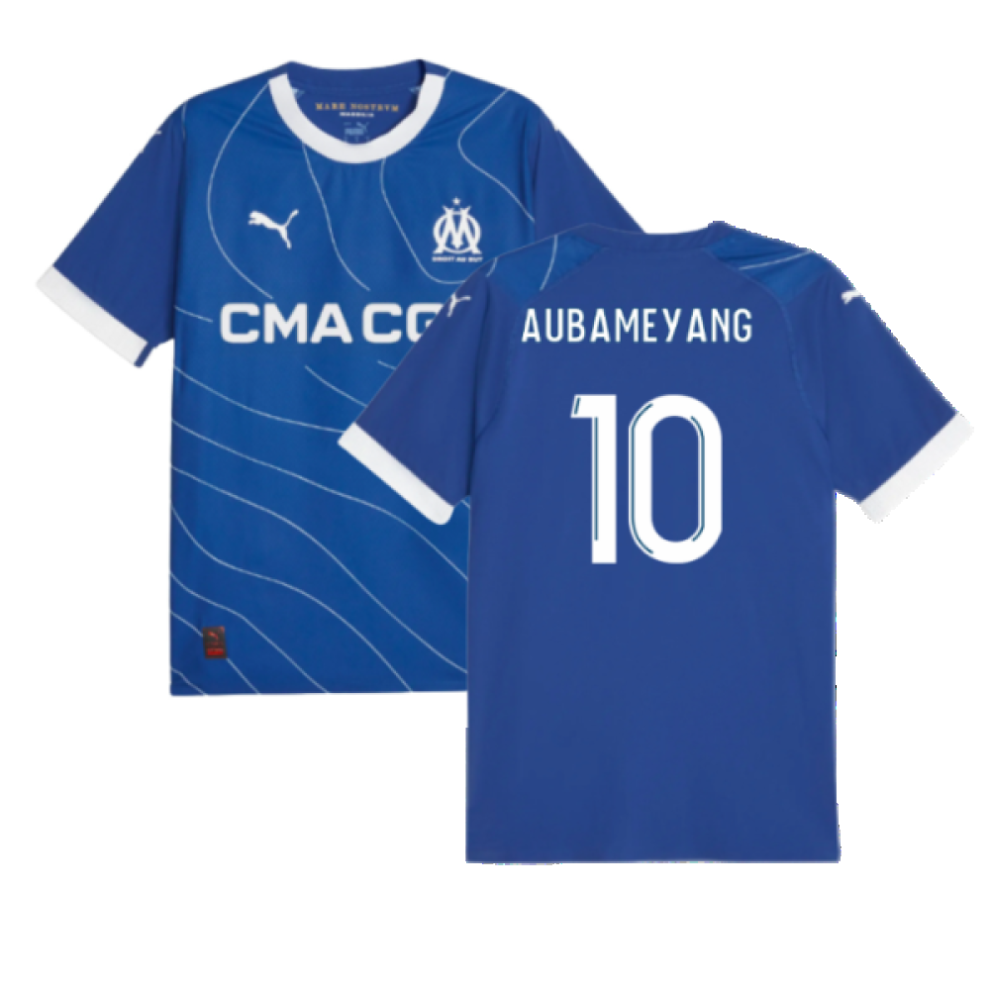 Puma (S) 2023-2024 Marseille Away Shirt (Aubameyang 10)