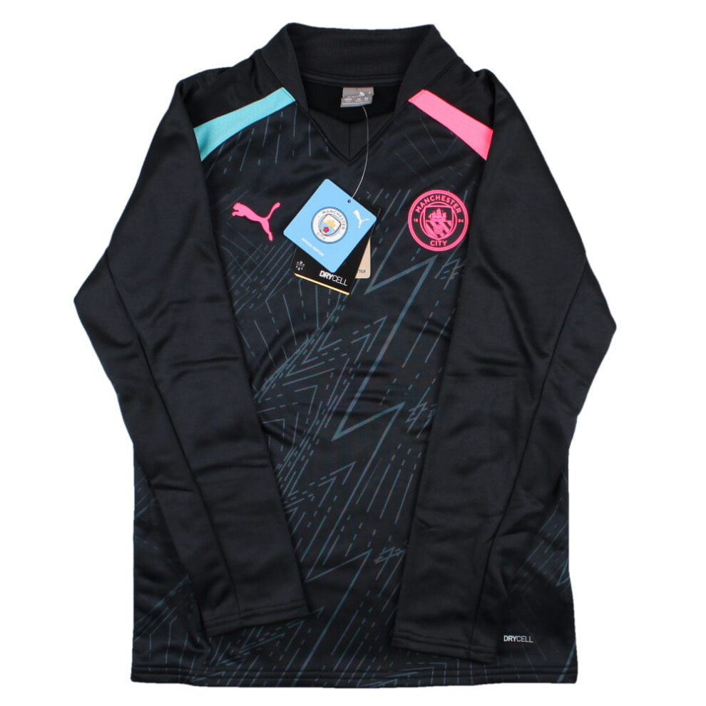 (XXLB) 2023-2024 Man City Pre-Match LS Sweat Top (Dark Navy) - Kids