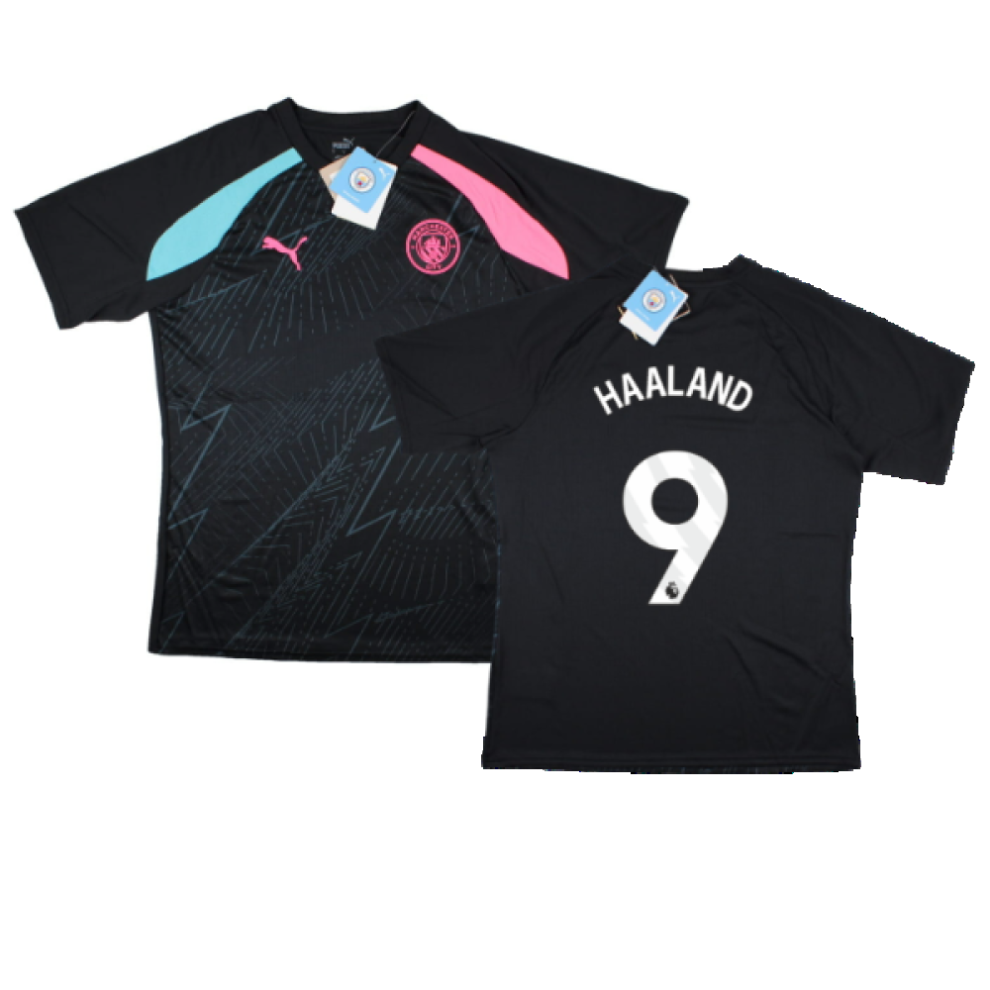 (M) 2023-2024 Man City Pre-Match Jersey (Dark Navy) (HAALAND 9)