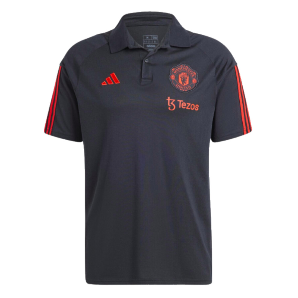 (S) 2023-2024 Man Utd Polo Shirt (Black)