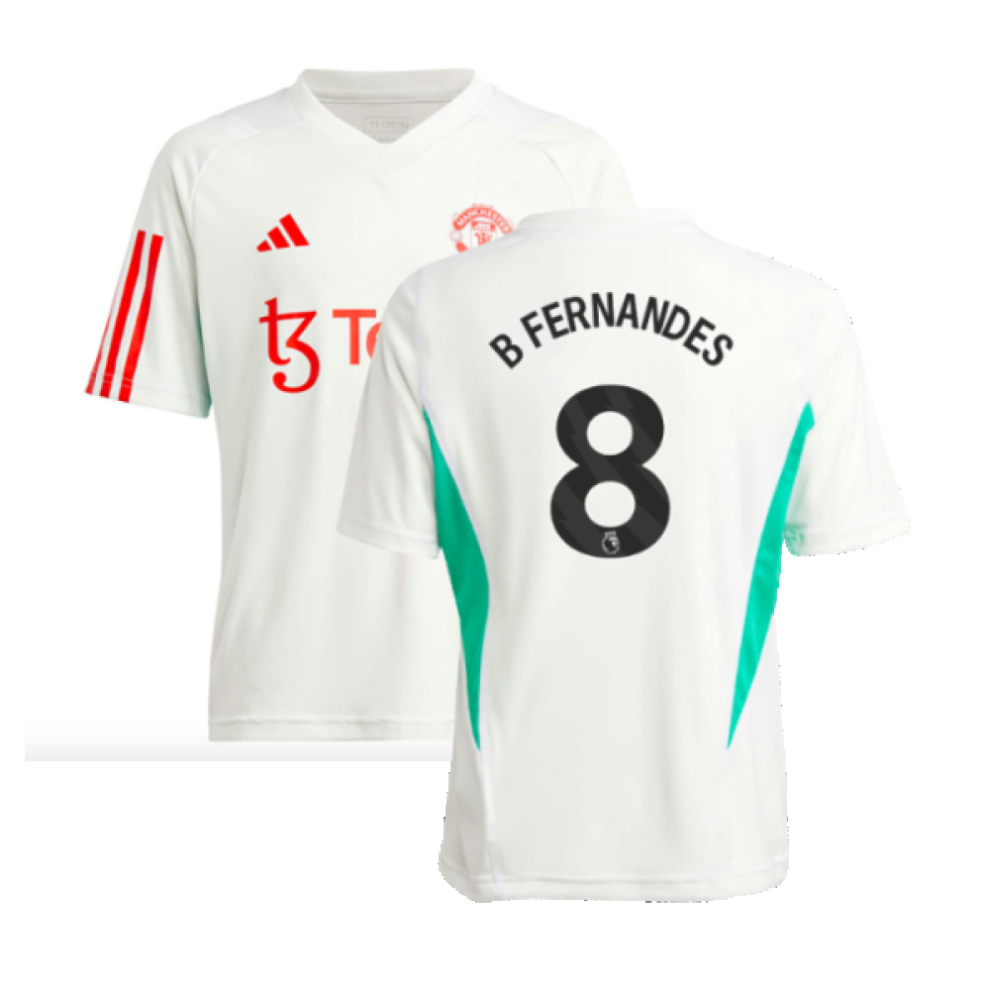 (MB) 2023-2024 Man Utd Training Jersey (White) - Kids (B Fernandes 8)