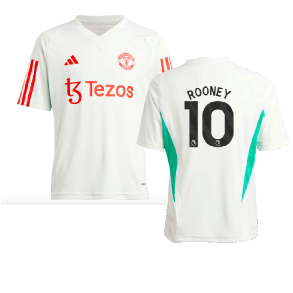 (LB) 2023-2024 Man Utd Training Jersey (White) - Kids (Rooney 10)