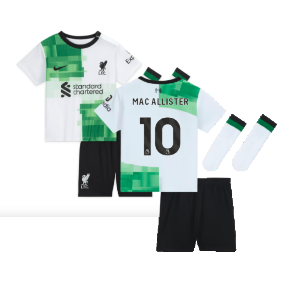 Nike (6-9 Months) 2023-2024 Liverpool Away Infant Baby Kit (Mac Allister 10)