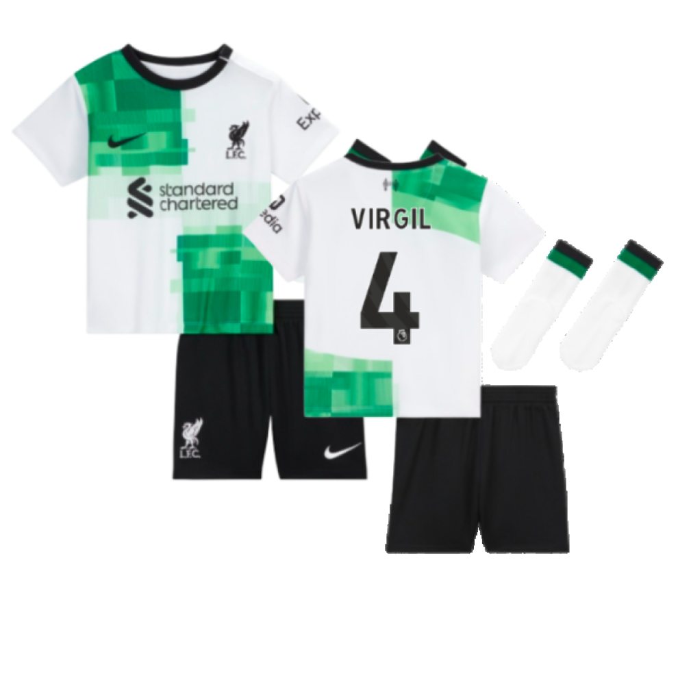 (XSB) 2023-2024 Liverpool Away Little Boys Mini Kit (Virgil 4)