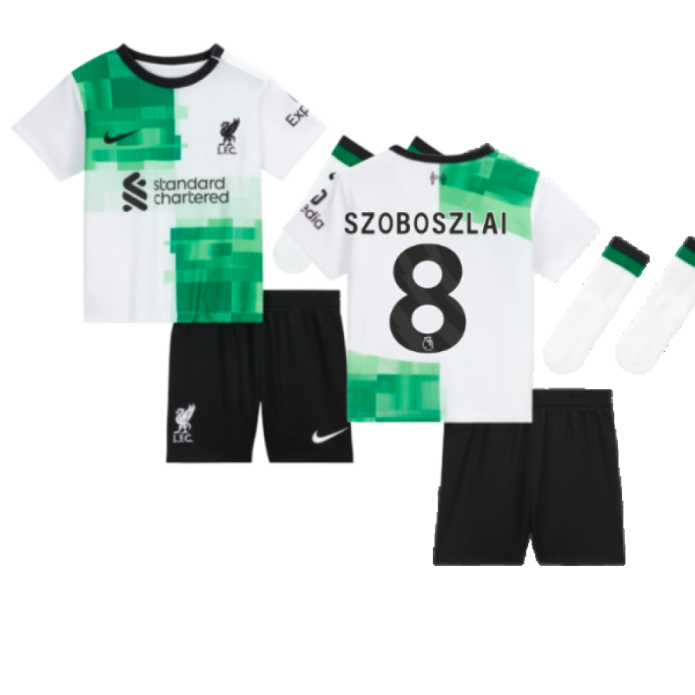 (SB) 2023-2024 Liverpool Away Little Boys Mini Kit (Szoboszlai 8)