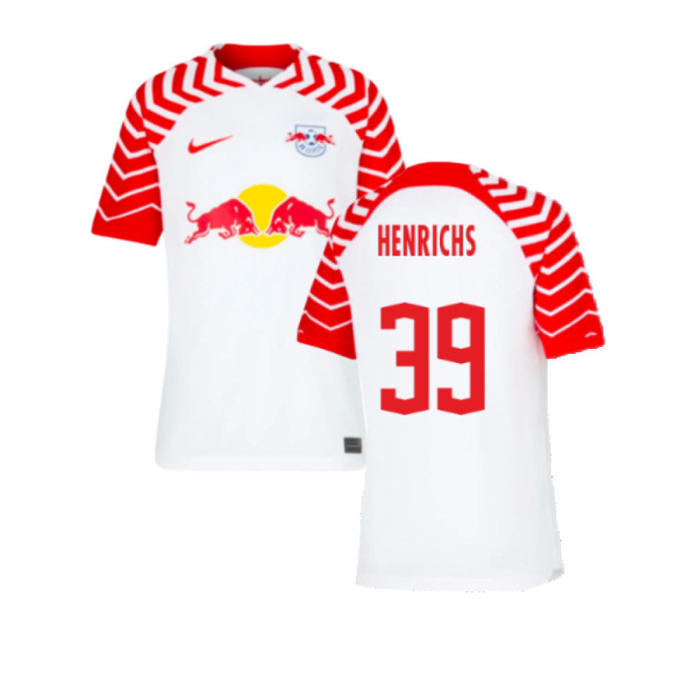 Nike (Mb) 2023-2024 Bull Leipzig Home Shirt (Kids) (Henrichs 39) Red