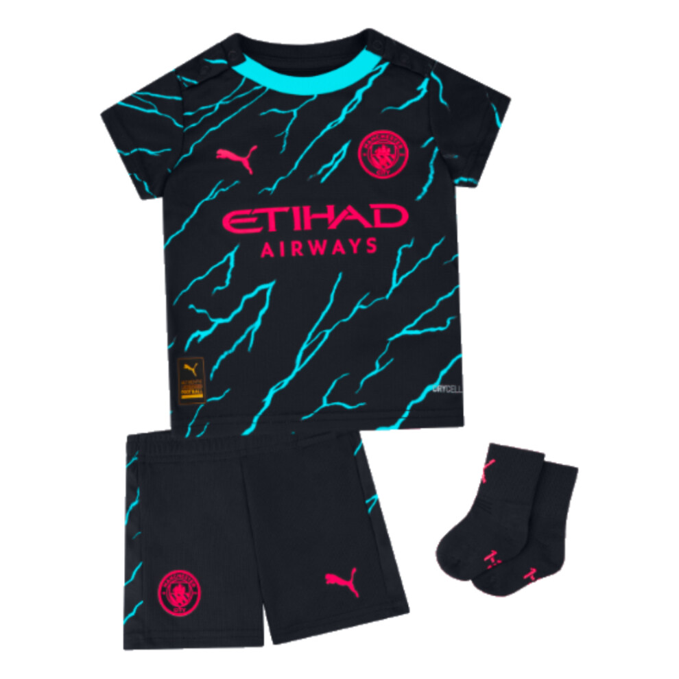 (2-4 Months) 2023-2024 Man City Third Baby Kit
