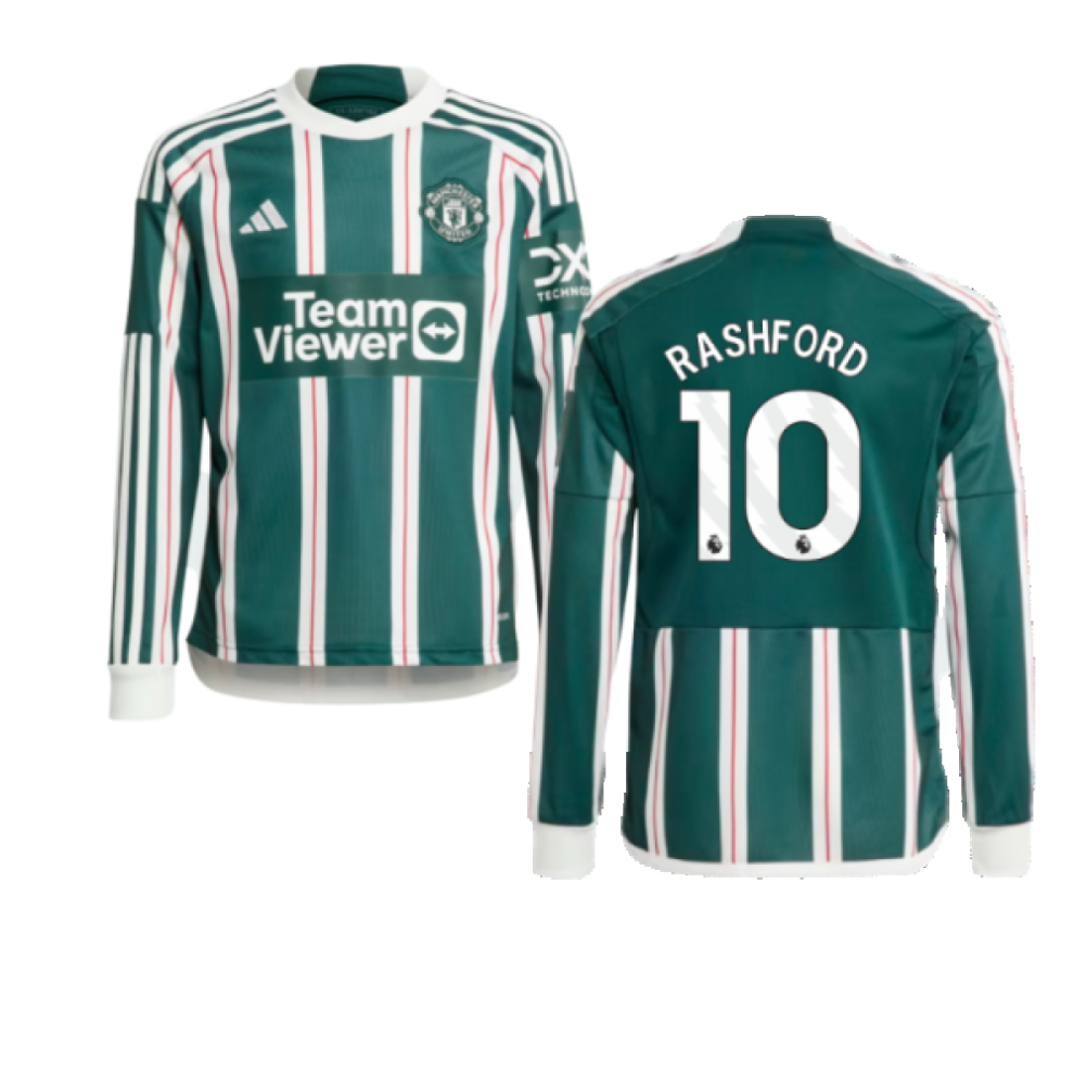 Adidas (Xlb) 2023-2024 Man Utd Away Long Sleeve Shirt (Kids) (Rashford 10)