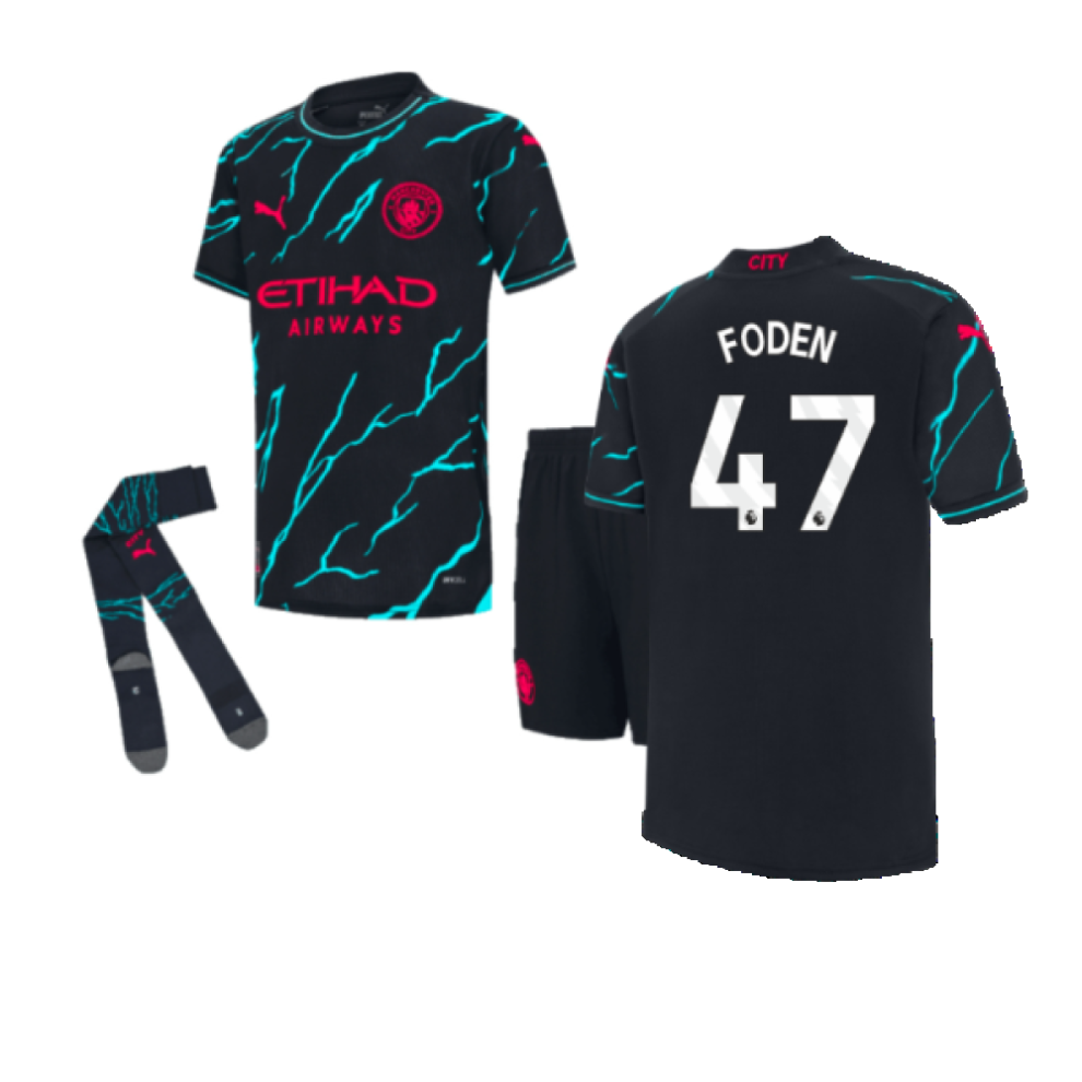 Puma (2-3 Years) 2023-2024 Man City Third Mini Kit (Foden 47)