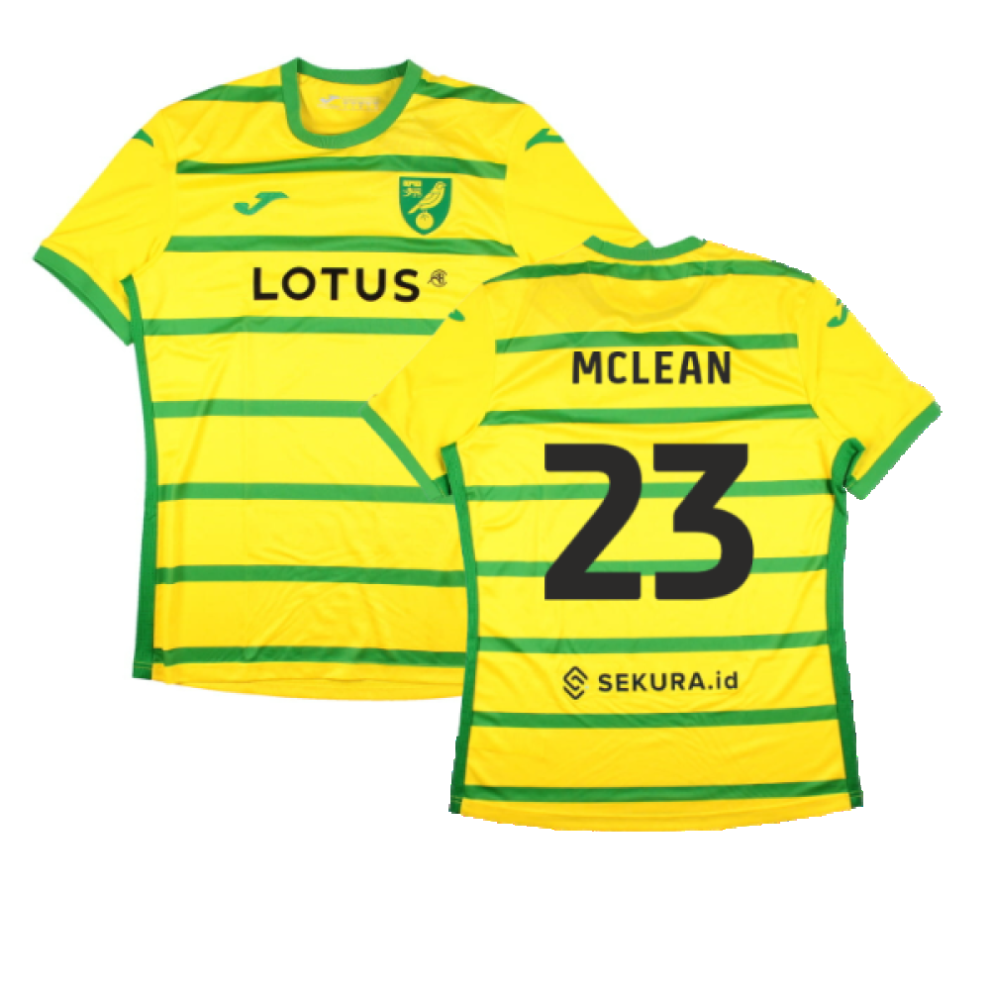 (L) 2023-2024 Norwich City Home Shirt (McLean 23)