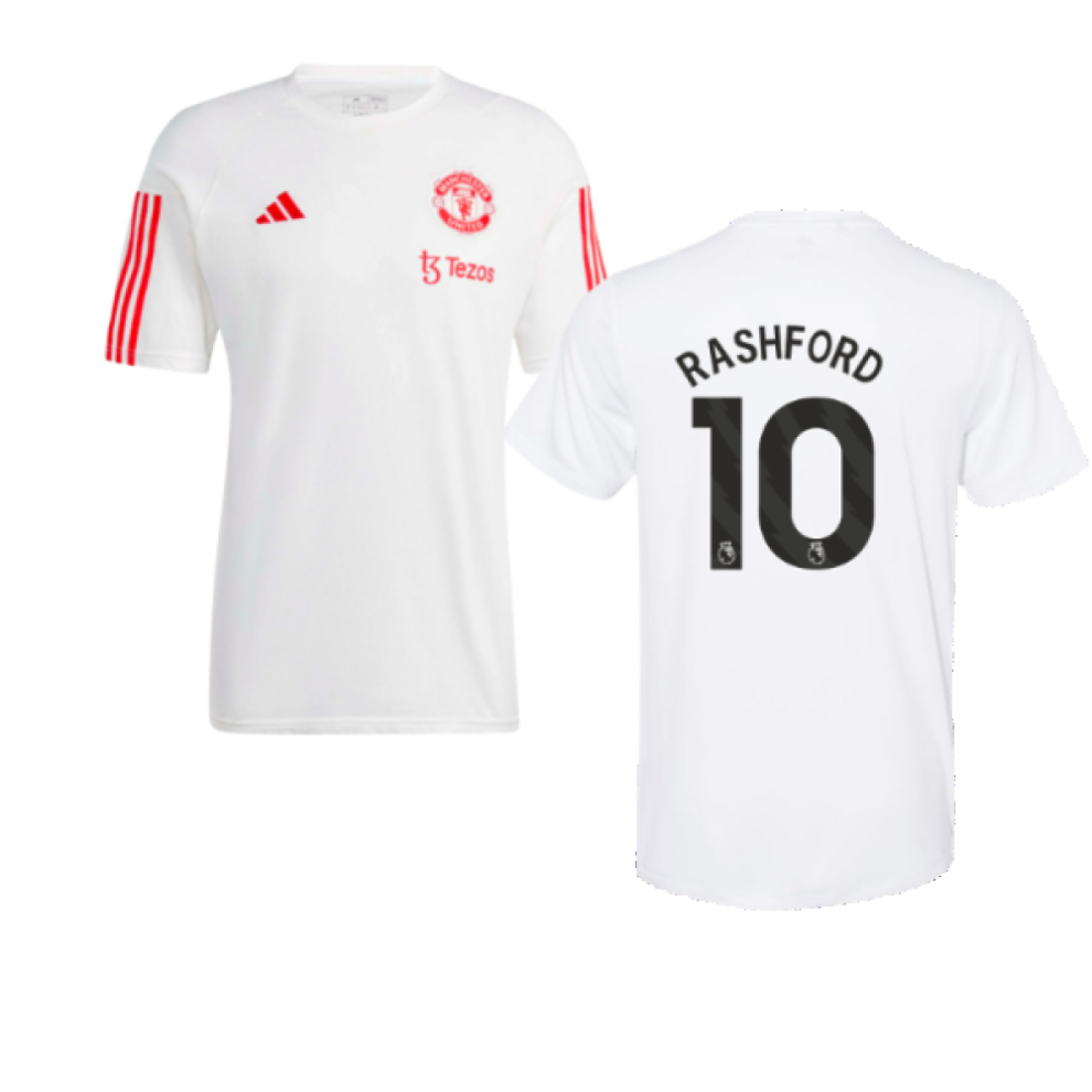 Adidas (Xs) 2023-2024 Man Utd Training Tee (White) (Rashford 10) White