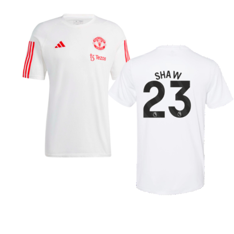 Adidas (S) 2023-2024 Man Utd Training Tee (White) (Shaw 23) White
