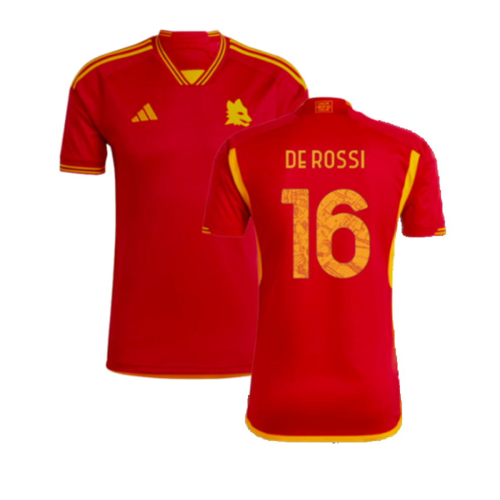 (3XL) 2023-2024 AS Roma Home Shirt (DE ROSSI 16)