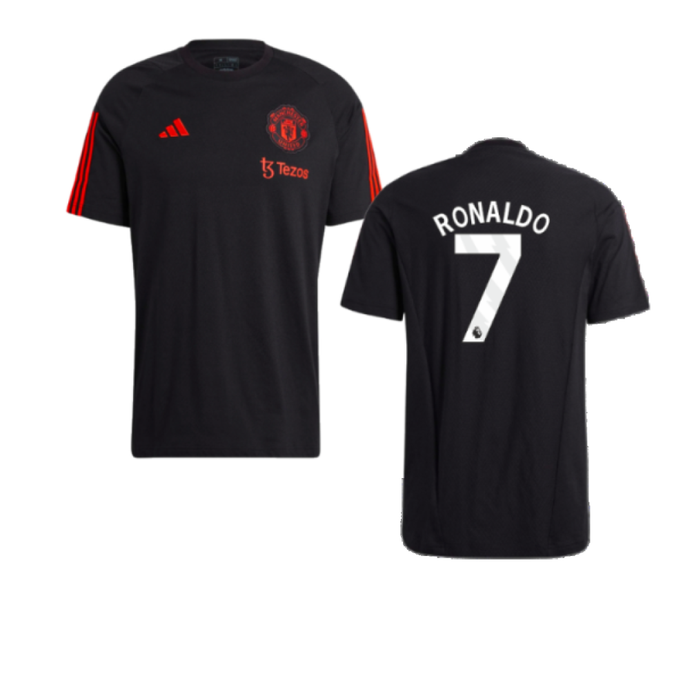 Adidas (S) 2023-2024 Man Utd Training Tee (Black) (Ronaldo 7) Black