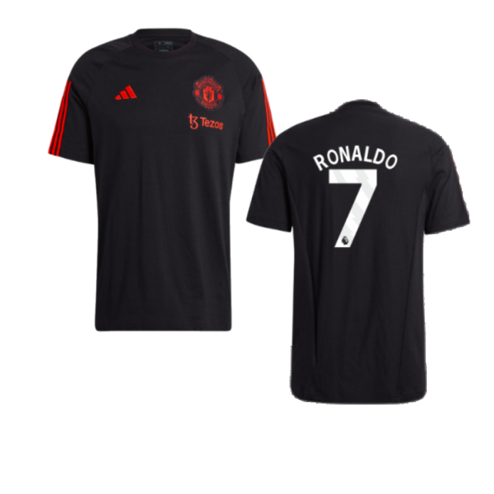 (XXL) 2023-2024 Man Utd Training Tee (Black) (Ronaldo 7)