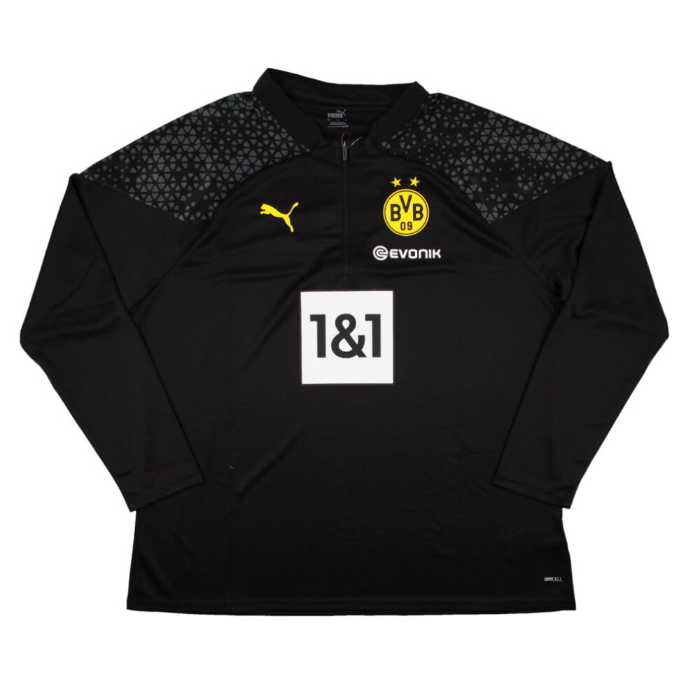 (3XL) 2023-2024 Borussia Dortmund Training Half Zip Top (Black-Yellow)