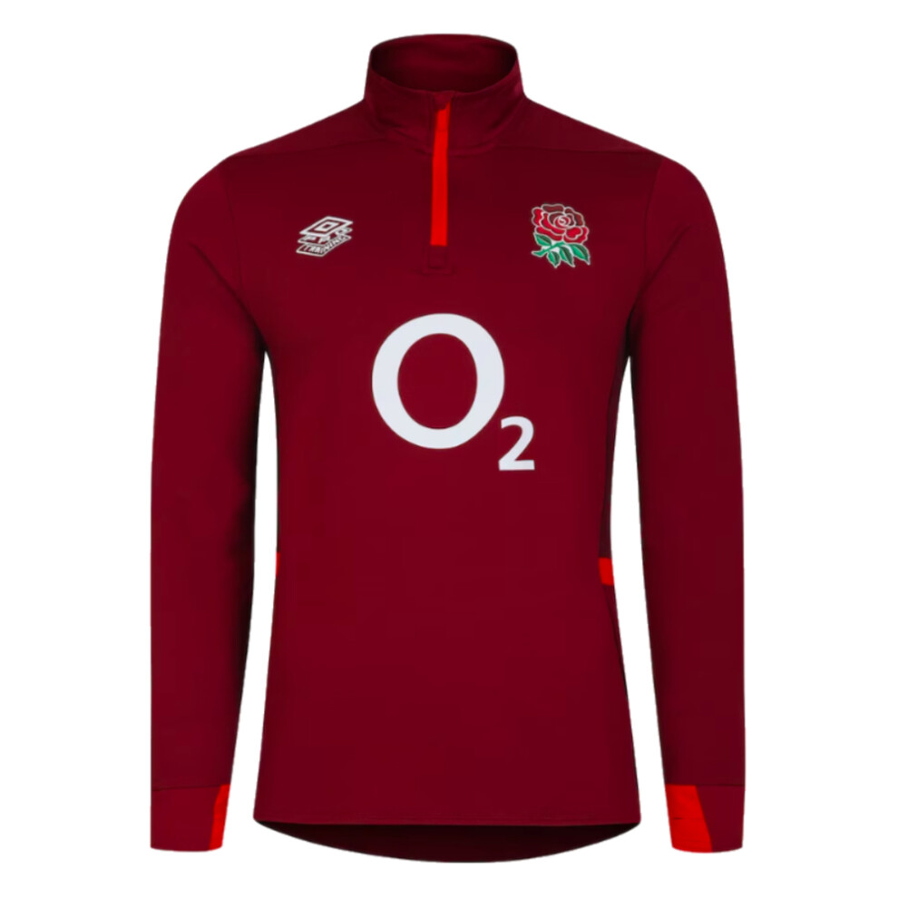 (XXL) 2023-2024 England Rugby Midlayer Top (Tibetan Red)