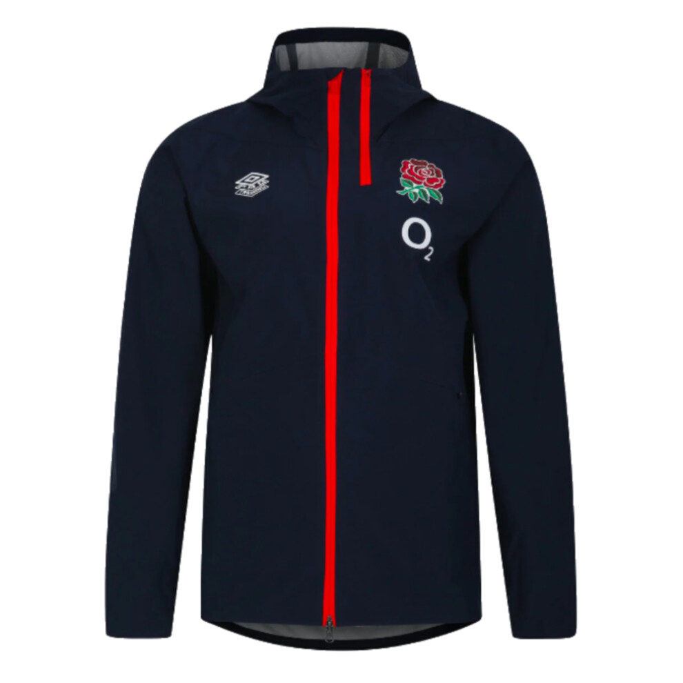 (XL) 2023-2024 England Rugby Rain Jacket (Navy Blazer)