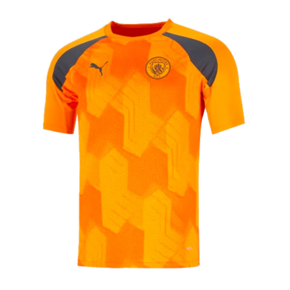 Puma (L) 2023-2024 Man City Pre-Match Jersey (Orange) Orange